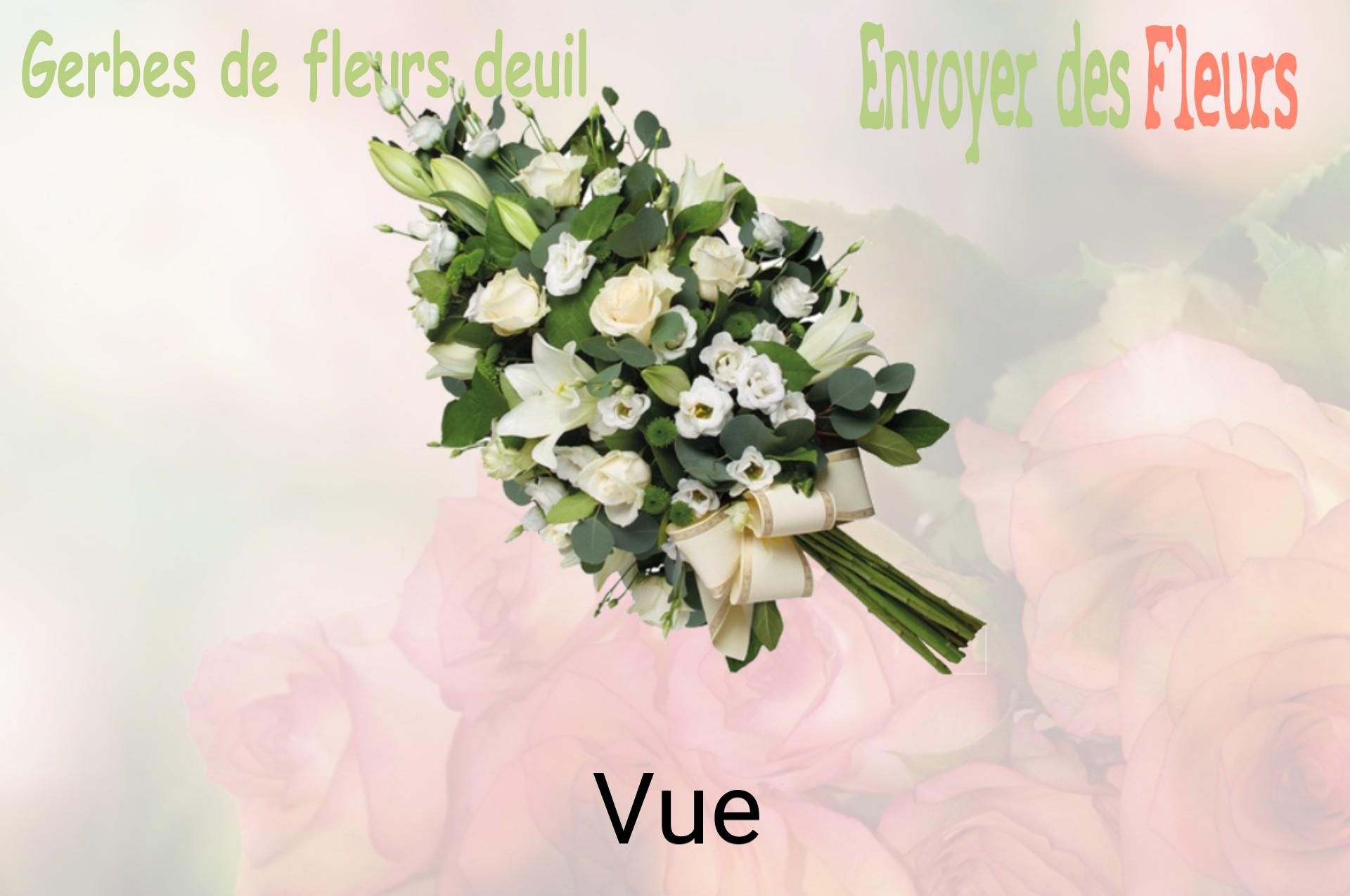 Gerbe de fleurs de deuil livrée à Vue